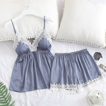 Load image into Gallery viewer, Two Piece Satin Pajamas