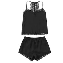 Load image into Gallery viewer, Two Piece Summer Thin Stripe Satin Pyjamas