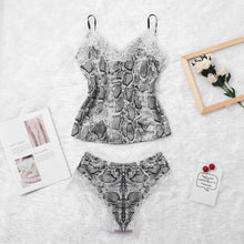 Load image into Gallery viewer, Two Piece Summer Thin Stripe Satin Pyjamas